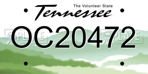 OC20472 Tennessee License Plate