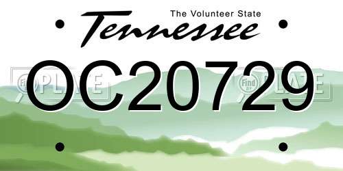 OC20729 Tennessee License Plate