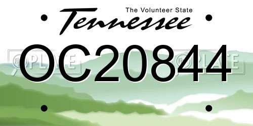 OC20844 Tennessee License Plate