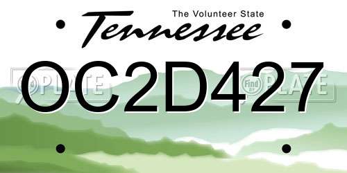 OC2D427 Tennessee License Plate