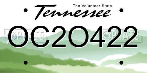 OC2O422 Tennessee License Plate