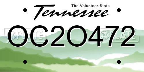 OC2O472 Tennessee License Plate