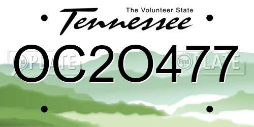 OC2O477 Tennessee License Plate