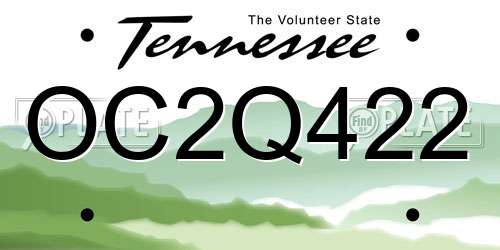 OC2Q422 Tennessee License Plate