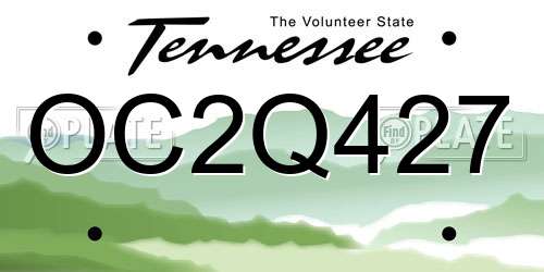OC2Q427 Tennessee License Plate