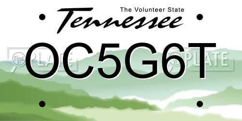 OC5G6T Tennessee License Plate