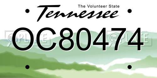 OC80474 Tennessee License Plate
