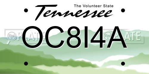 OC8I4A Tennessee License Plate