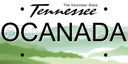OCANADA Tennessee License Plate