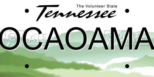 OCAOAMA Tennessee License Plate