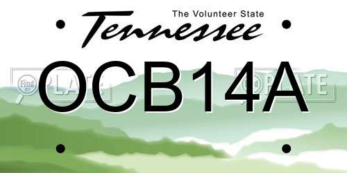 OCB14A Tennessee License Plate