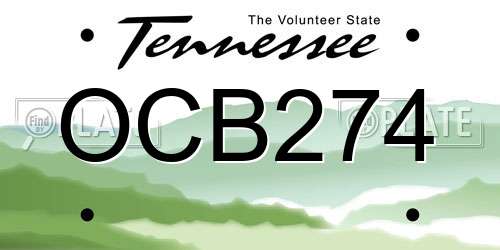 OCB274 Tennessee License Plate