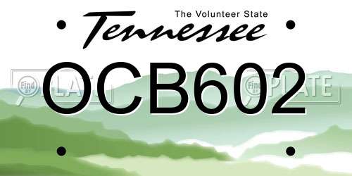 OCB602 Tennessee License Plate