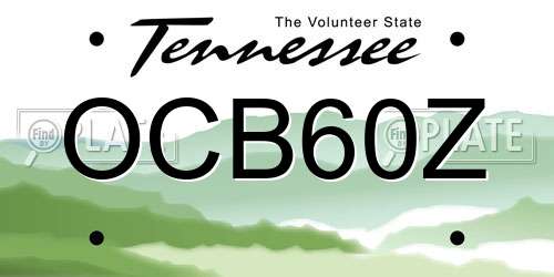 OCB60Z Tennessee License Plate