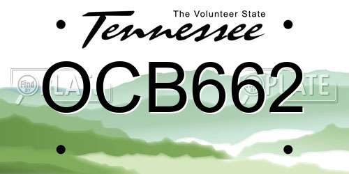 OCB662 Tennessee License Plate