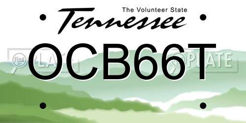 OCB66T Tennessee License Plate