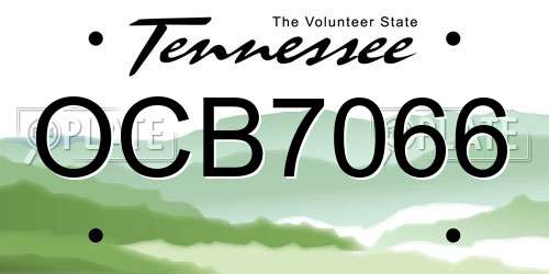 OCB7066 Tennessee License Plate