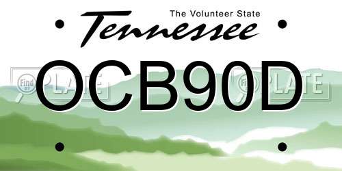 OCB90D Tennessee License Plate