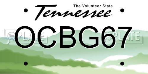 OCBG67 Tennessee License Plate