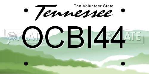 OCBI44 Tennessee License Plate