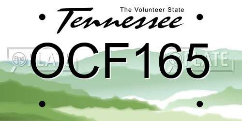 OCF165 Tennessee License Plate