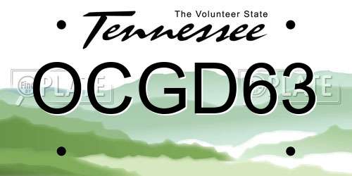 OCGD63 Tennessee License Plate