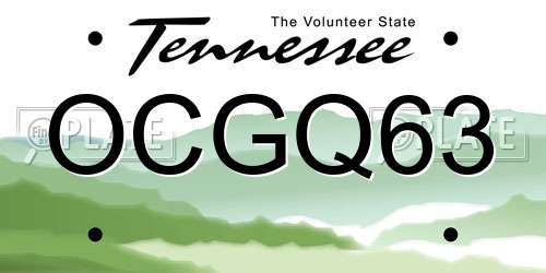 OCGQ63 Tennessee License Plate