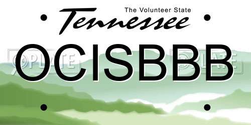 OCISBBB Tennessee License Plate