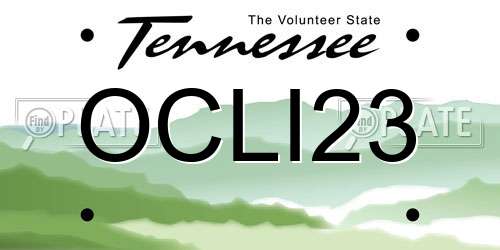 OCLI23 Tennessee License Plate