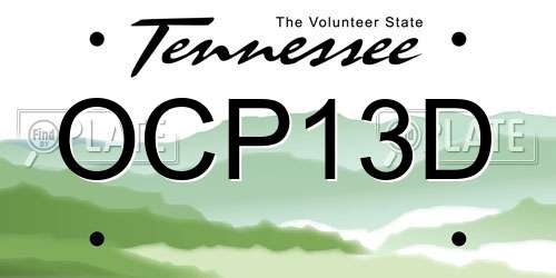 OCP13D Tennessee License Plate