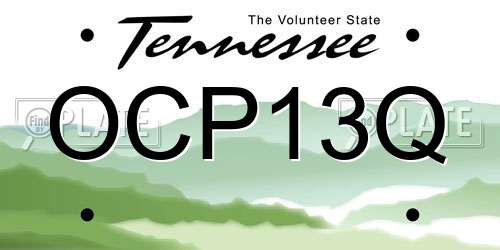OCP13Q Tennessee License Plate