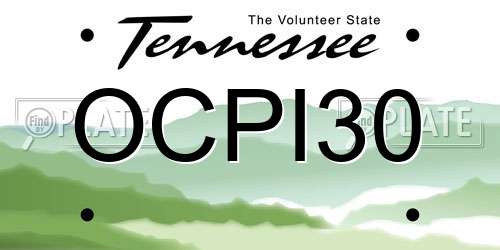 OCPI30 Tennessee License Plate