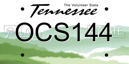 OCS144 Tennessee License Plate