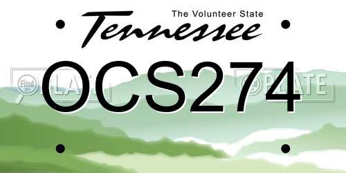 OCS274 Tennessee License Plate