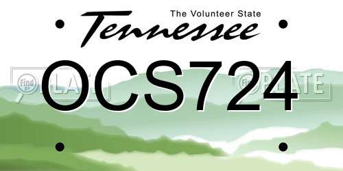 OCS724 Tennessee License Plate
