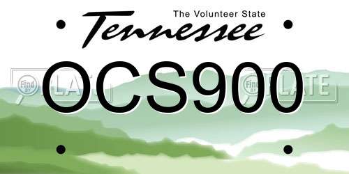 OCS900 Tennessee License Plate