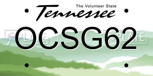 OCSG62 Tennessee License Plate