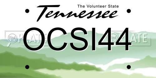 OCSI44 Tennessee License Plate