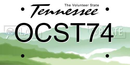 OCST74 Tennessee License Plate