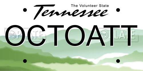 OCTOATT Tennessee License Plate