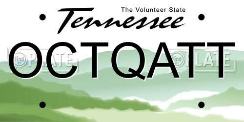 OCTQATT Tennessee License Plate