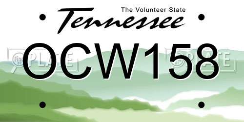 OCW158 Tennessee License Plate