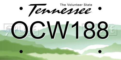 OCW188 Tennessee License Plate