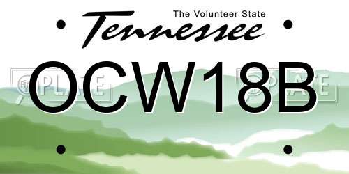 OCW18B Tennessee License Plate