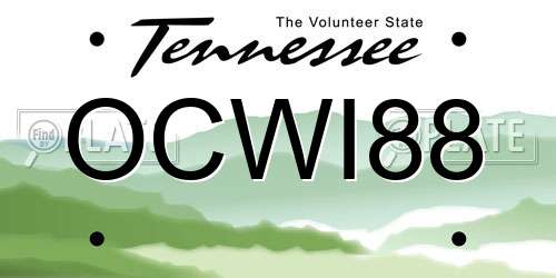 OCWI88 Tennessee License Plate
