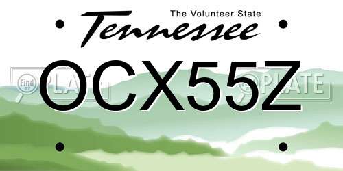 OCX55Z Tennessee License Plate