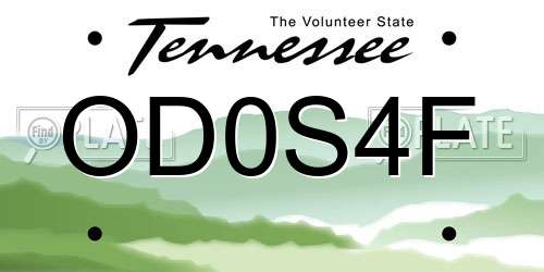 OD0S4F Tennessee License Plate