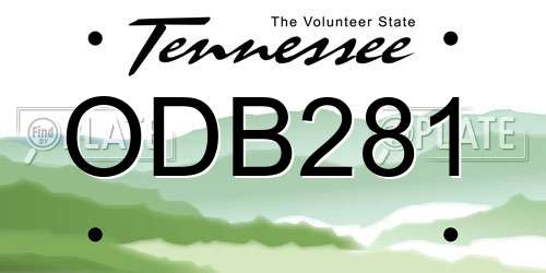 ODB281 Tennessee License Plate
