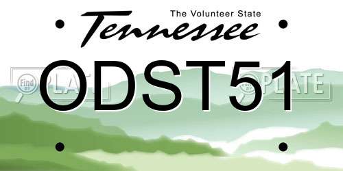 ODST51 Tennessee License Plate