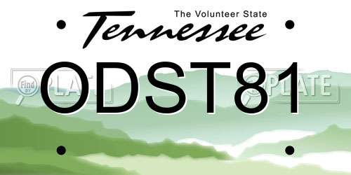ODST81 Tennessee License Plate